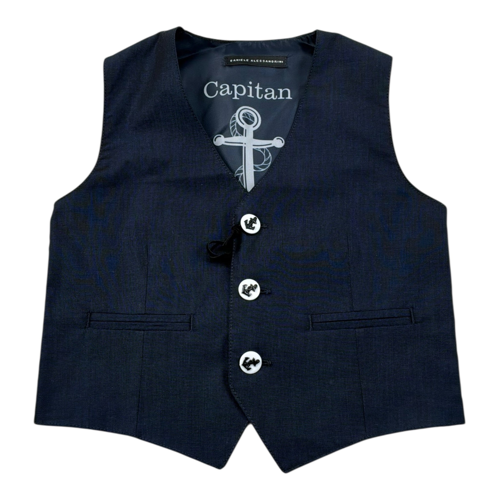 Daniele Alessandrini Gilet Tinta Unita per Neonato 1296B00165 BLU DANIELE ALESSANDRINI 