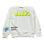 Diadora Felpa Girocollo tinta unita con Stampa Bianco per Bambino 022313 BIANCO DIADORA 
