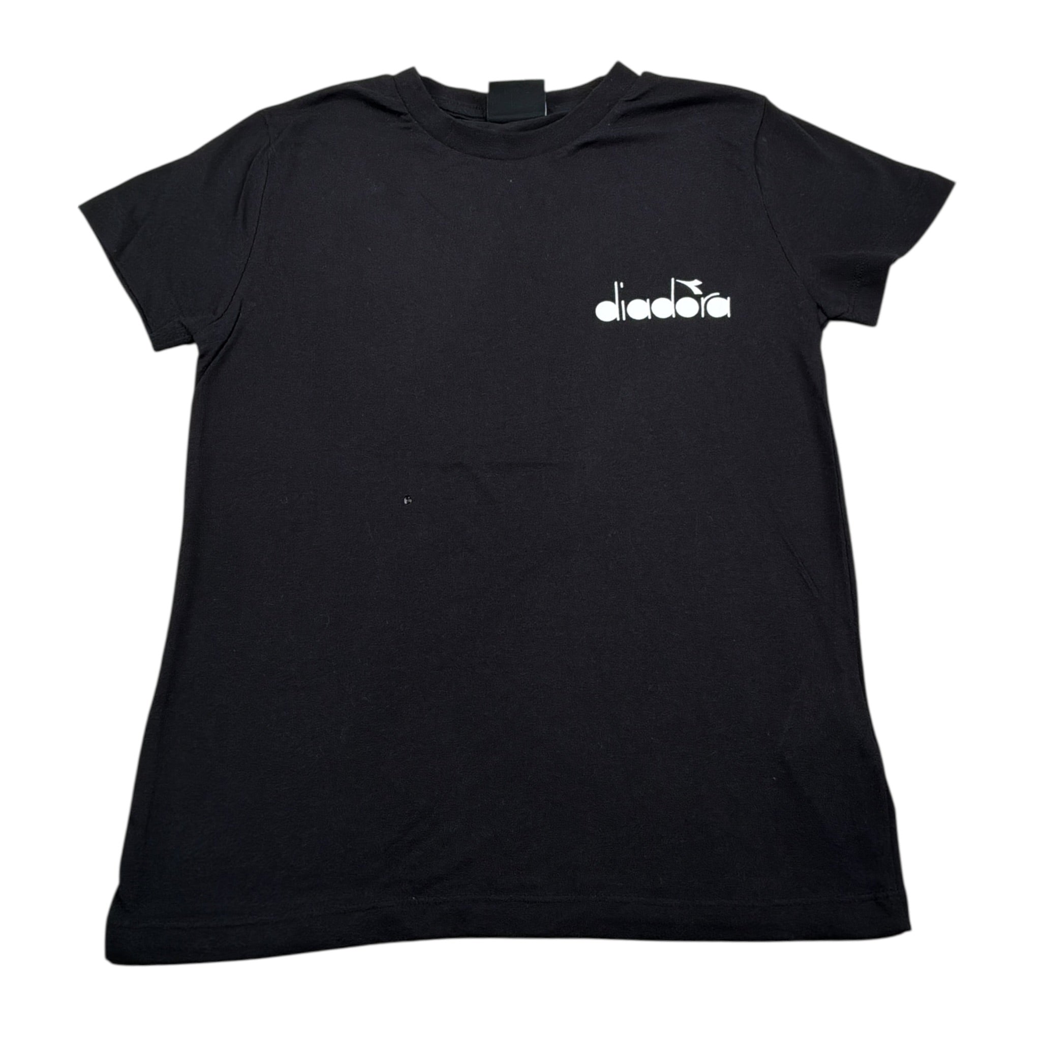 Diadora T-Shirt Girocollo tinta unita con Logo Nero per Bambino 033218 NERO DIADORA 