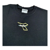 Diadora T-Shirt Girocollo Tinta Unita con Stampa per Bambino 102181707 NERO DIADORA 