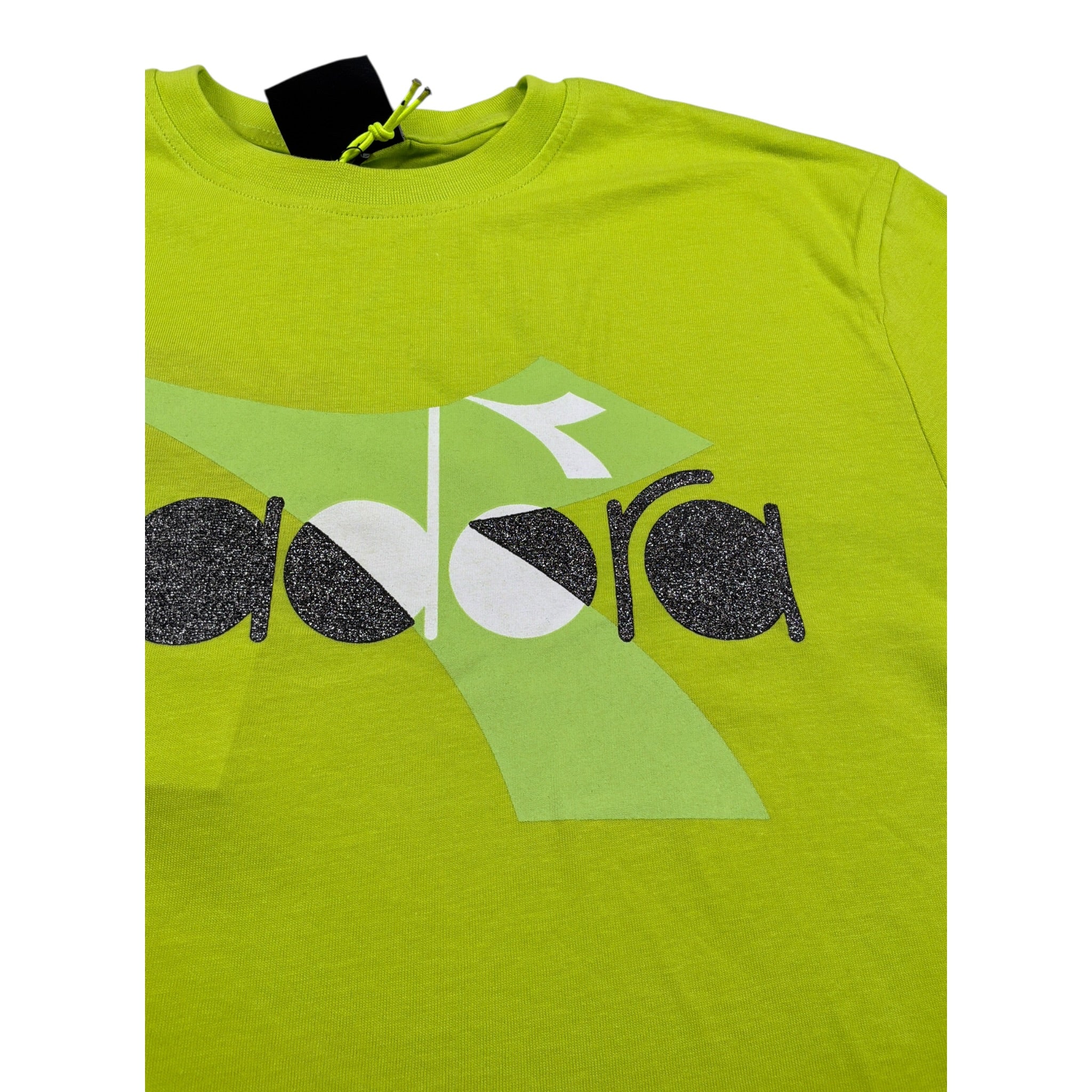 Diadora T-Shirt Girocollo tinta unita con Stampa Verde per Bambina S4DIJGTH112 VERDE DIADORA 
