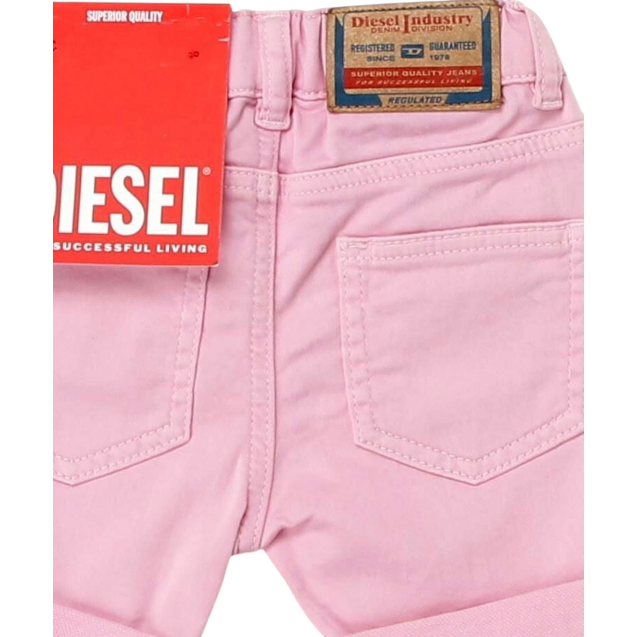 Diesel Short tinta unita con Girovita Regolabile Rosa per Bambina J01274 ROSA DIESEL 