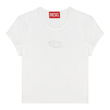 Diesel T-Shirt Girocollo Tinta Unita con Logo per Bambina J01830 BIANCO DIESEL 