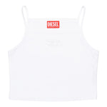 Diesel Canotta Bretelline Tinta Unita con Stampa Brillantinata per Bambina J02201X BIANCO DIESEL 