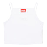 Diesel Canotta Bretelline Tinta Unita con Stampa Brillantinata per Bambina J02201X BIANCO DIESEL 