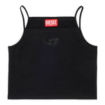 Diesel Canotta Bretelline Tinta Unita con Stampa Brillantinata per Bambina J02201X NERO DIESEL 