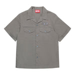 Diesel Camicia Mezza Manica Tinta Unita con Logo per Bambino J02224 GRIGIO DIESEL 
