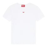Diesel T-Shirt Girocollo Tinta Unita con Stampa per Bambino J02237 BIANCO DIESEL 