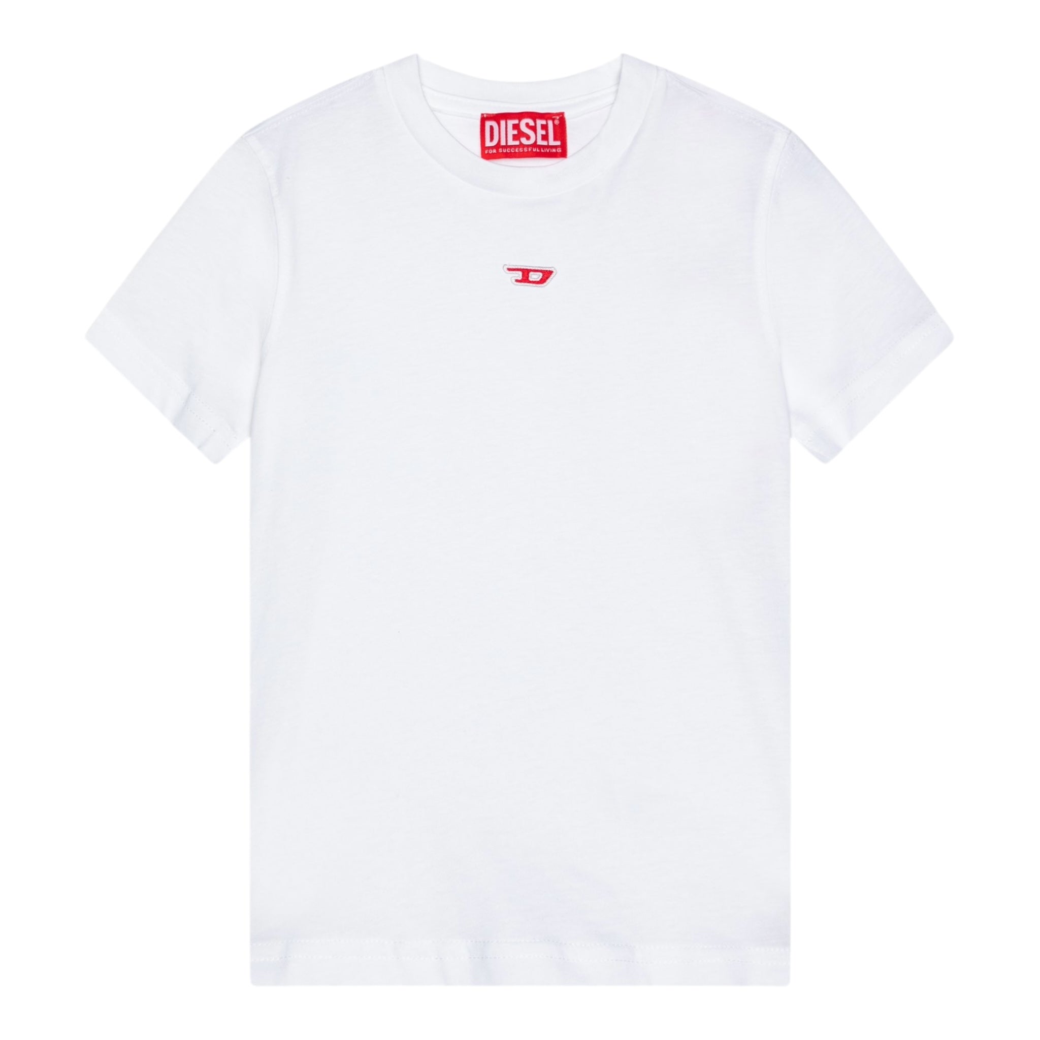 Diesel T-Shirt Girocollo Tinta Unita con Stampa per Bambino J02237X BIANCO DIESEL 