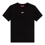 Diesel T-Shirt Girocollo Tinta Unita con Stampa per Bambino J02237X NERO DIESEL 