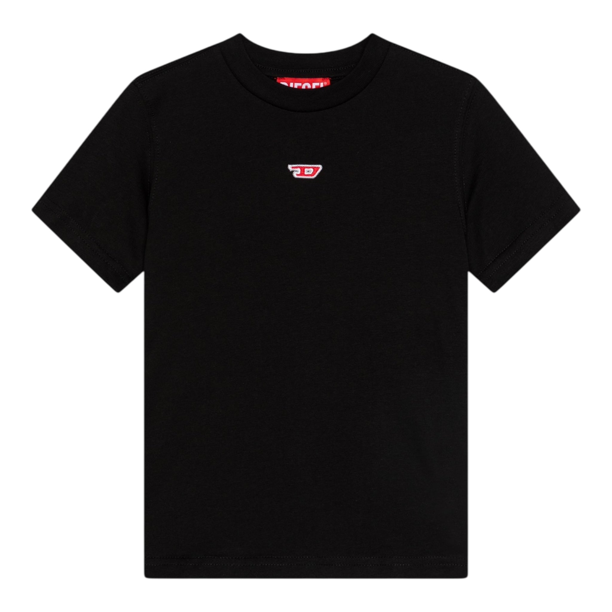 Diesel T-Shirt Girocollo Tinta Unita con Stampa per Bambino J02237X NERO DIESEL 