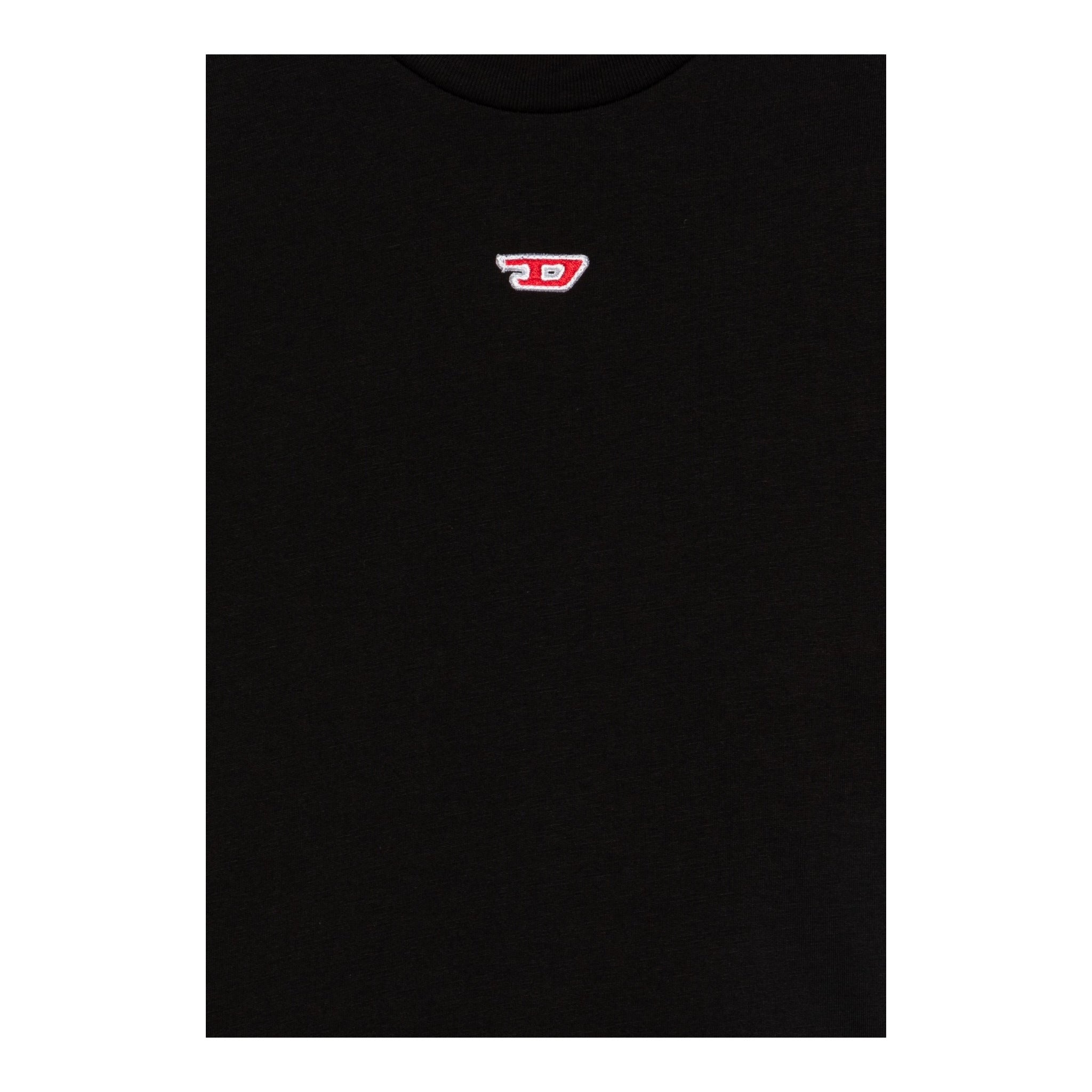 Diesel T-Shirt Girocollo Tinta Unita con Stampa per Bambino J02237X NERO DIESEL 