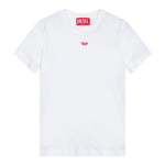 Diesel T-Shirt Girocollo Tinta Unita con Stampa per Bambino J02237XX BIANCO DIESEL 
