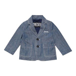 Diesel Giacca tinta unita In Denim con Logo Blu per Neonato K00144 BLU DIESEL 