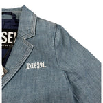 Diesel Giacca tinta unita In Denim con Logo Blu per Neonato K00144 BLU DIESEL 