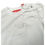 Diesel T-Shirt Girocollo Tinta Unita con Stampa per Neonato K005633 BIANCO DIESEL 