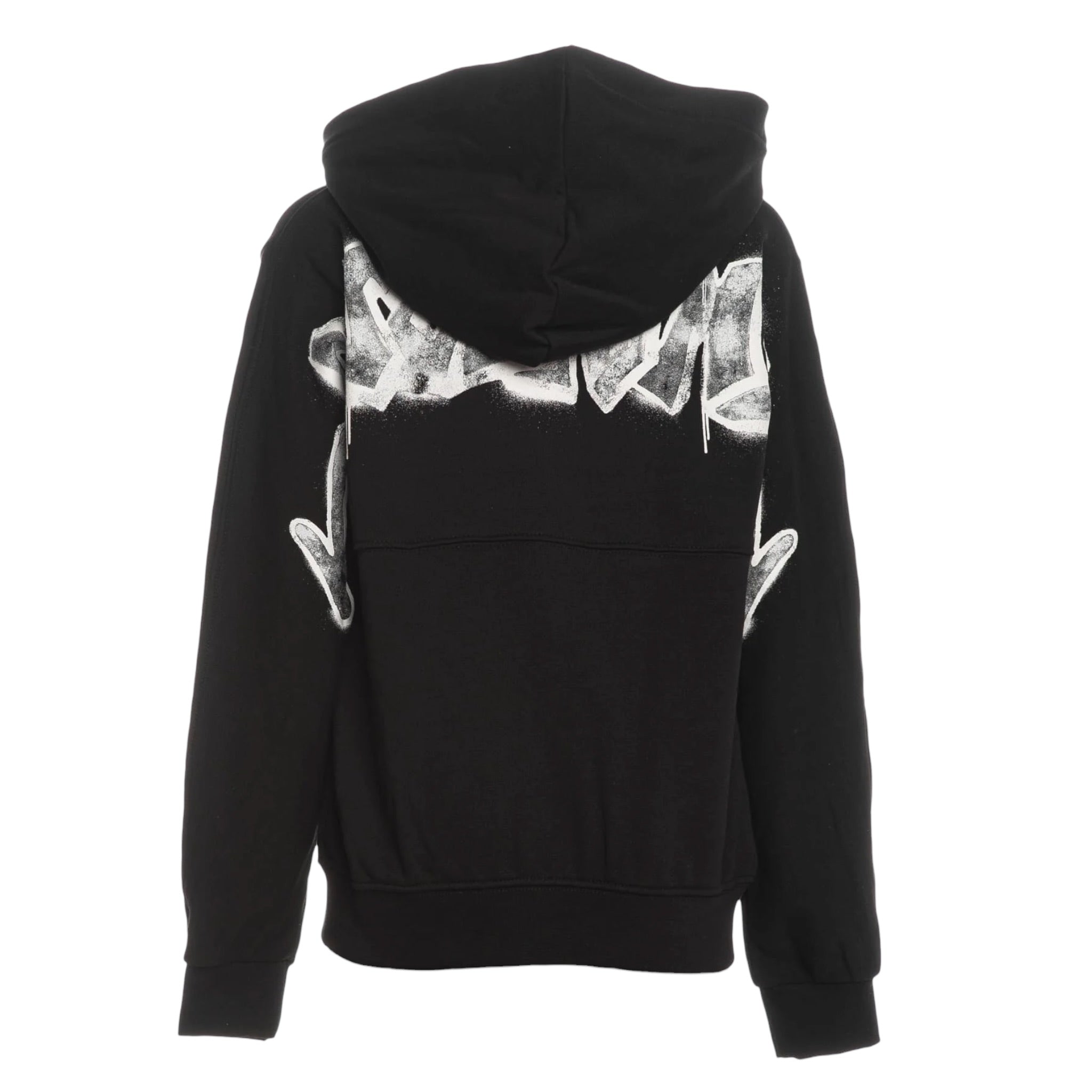 Disclaimer Felpa con Zip E Cappuccio Tinta Unita con Logo per Bambino 25EDBK58409 NERO DISCLAIMER 