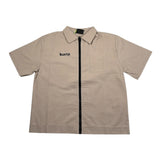 Disclaimer Camicia Mezza Manica Tinta Unita con Zip per Bambino 25EDK58456 BEIGE DISCLAIMER 