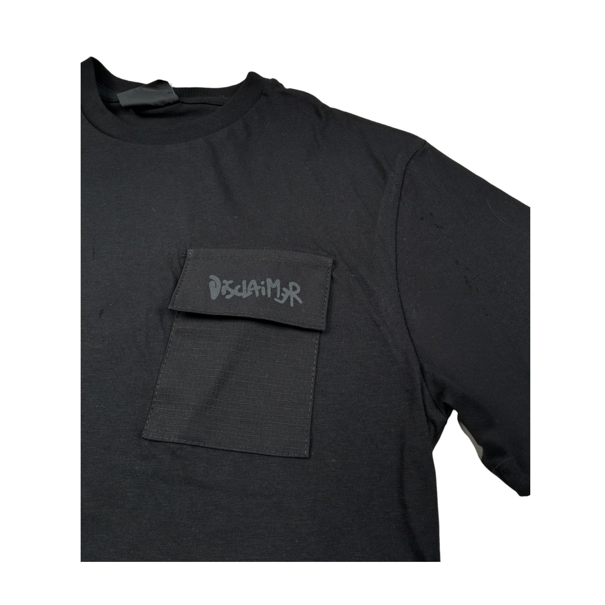 Disclaimer T-Shirt Girocollo Tinta Unita con Taschino per Bambino 25EDK58460 NERO DISCLAIMER 