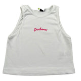 Disclaimer Top Giromanica Tinta Unita con Logo per Bambina 25EDK58502 BIANCO DISCLAIMER 
