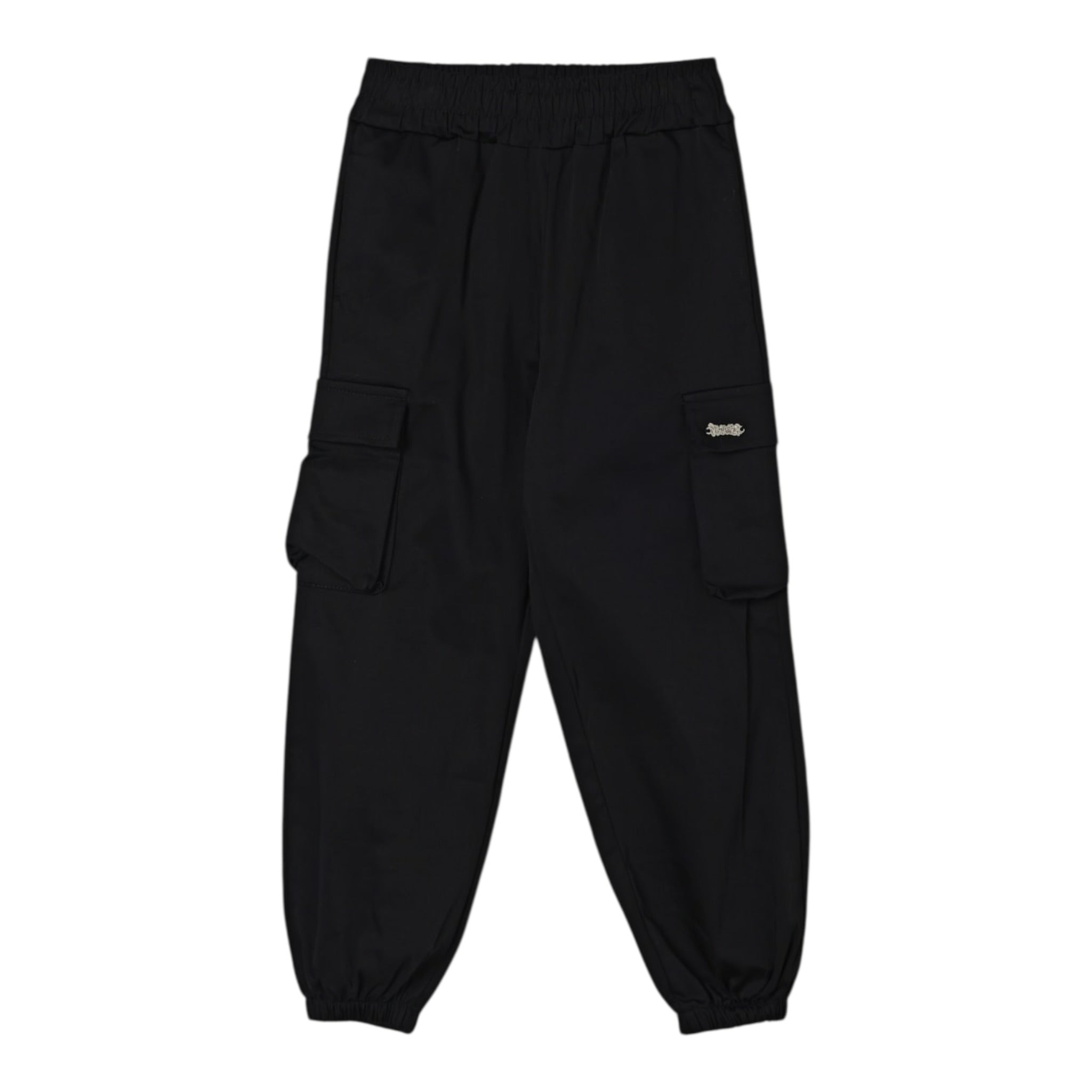 Disclaimer Pantalone Tinta Unita con Elastico In Vita per Bambina 25EDK58536 NERO DISCLAIMER 