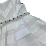 Dixie Abito Tinta Unita con Brillantini E Trasparenze per Bambina 713912 BIANCO DIXIE 
