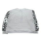 Dixie Felpa Chiusa Girocollo Tinta Unita con Maniche Paillettate per Bambina LB09042G74 BIANCO DIXIE 