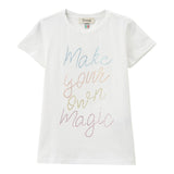 Dixie T-Shirt Tinta Unita Girocollo con Stampa per Bambina MB61030G39 BIANCO DIXIE 