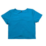 Dixie T-Shirt Tinta Unita Modello Crop per Bambina MBB4070G74 AZZURRO DIXIE 