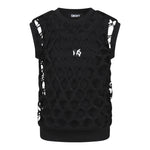 Dkny Canotta Tinta Unita Cont Trafori per Bambina D62317 NERO DKNY 