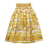 Dolce & Gabbana Gonna Tinta Unita con Fantasia Rose per Bambina L55I27 BIANCO DOLCE & GABBANA 