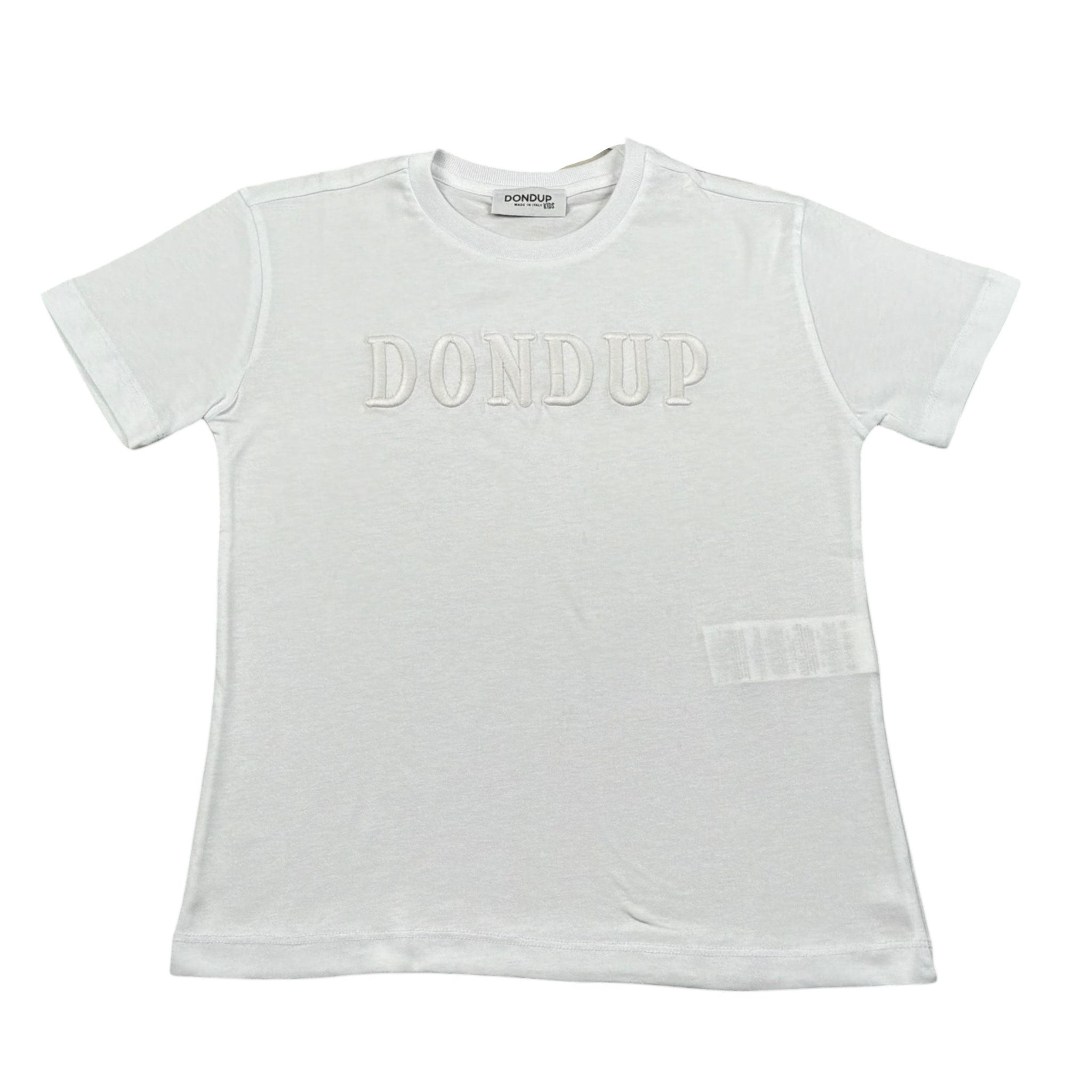Dondup T-Shirt Girocollo Tinta Unita con Stampa per Bambina DMTS037 BIANCO DONDUP 