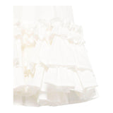 Dou Dou Abito Tinta Unita Mezza Manica con Balze per Bambina DW1A61 BIANCO DOU DOU 