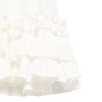 Dou Dou Abito Tinta Unita Mezza Manica con Balze per Neonata DW1A61NX BIANCO DOU DOU 