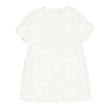 Dou Dou Abito Girocollo Tinta Unita con Applicazioni per Bambina DW1A91X PANNA DOU DOU 