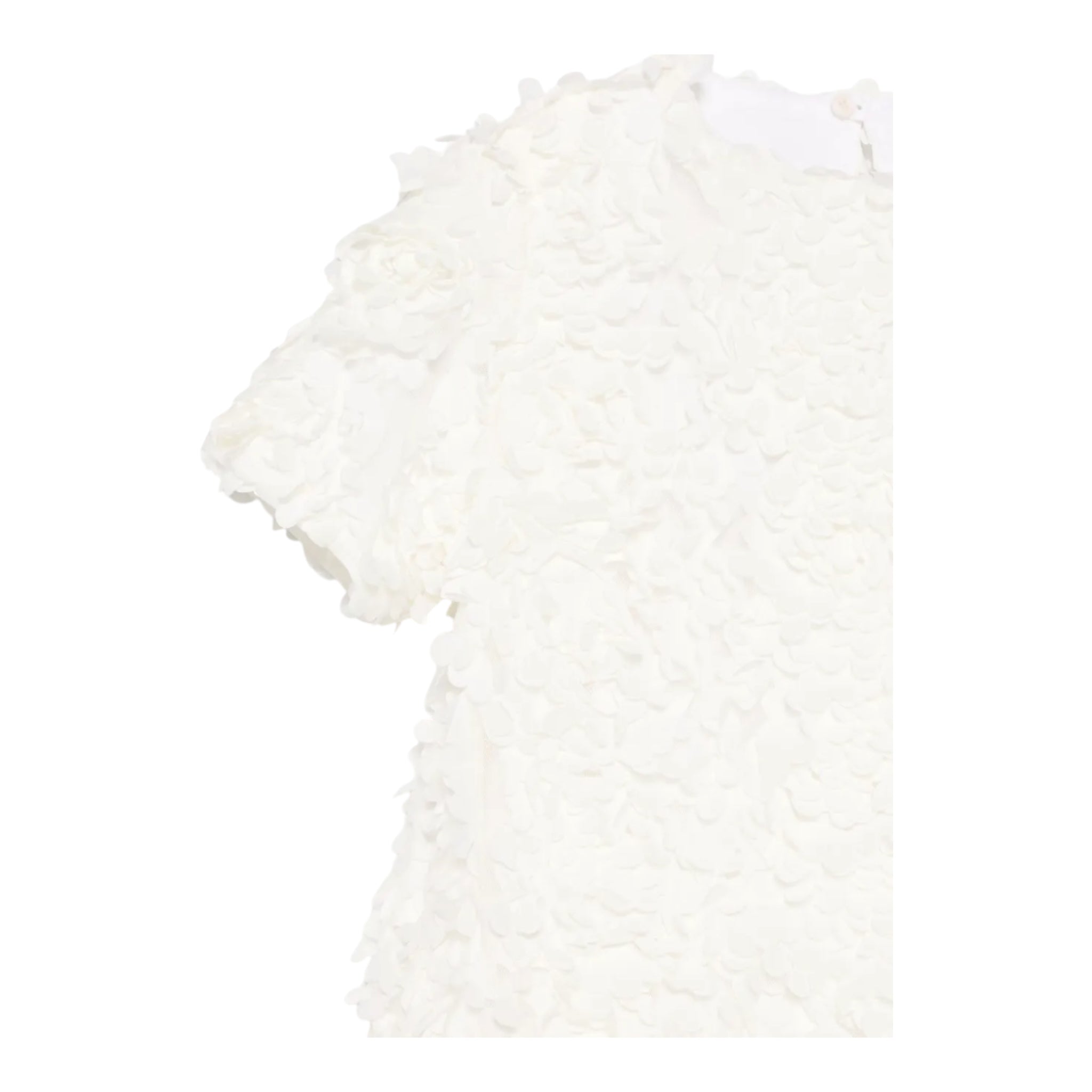 Dou Dou Abito Girocollo Tinta Unita con Applicazioni per Bambina DW1A91X PANNA DOU DOU 