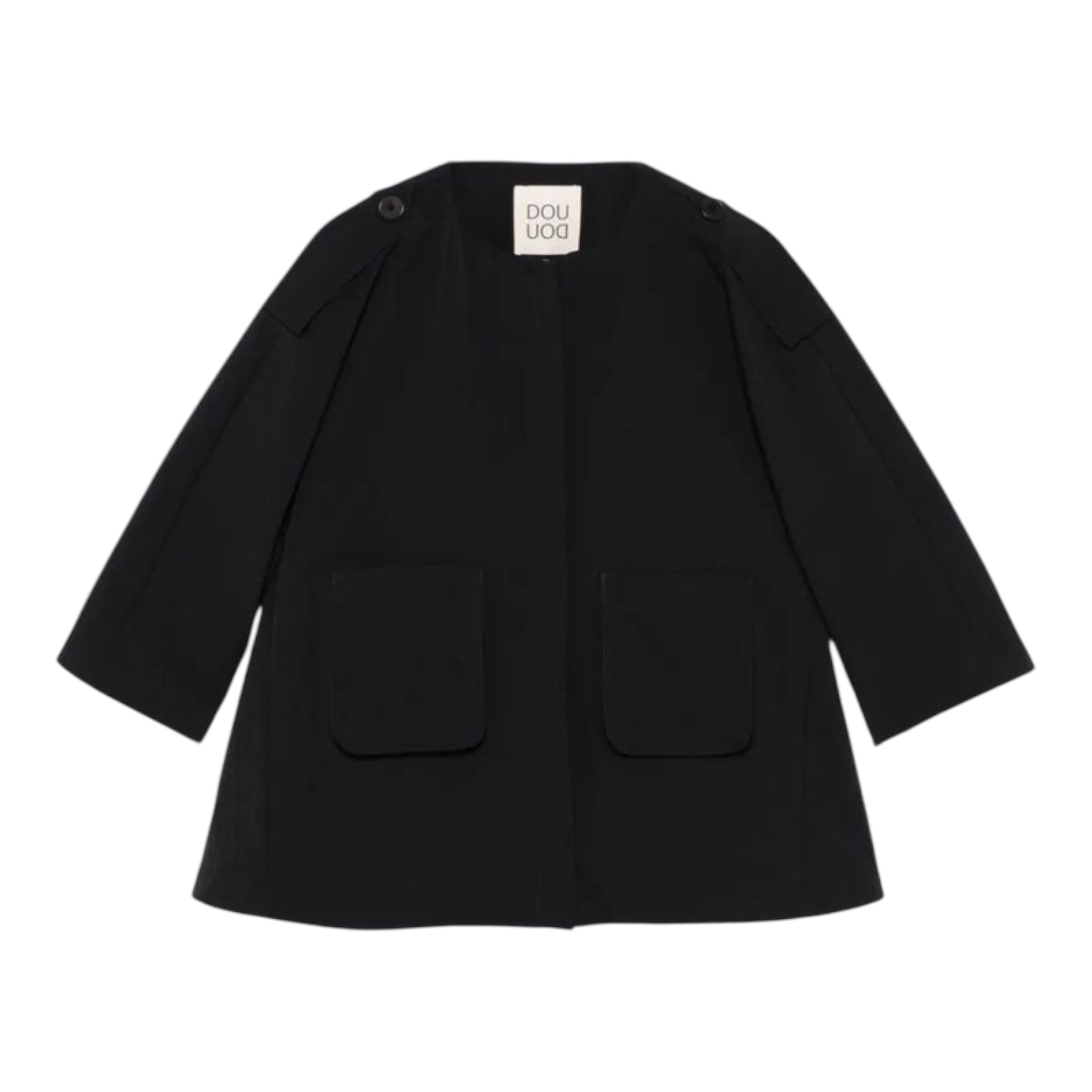 Dou Dou Giacca Tinta Unita con Zip per Bambina DW2A27 NERO DOU DOU 