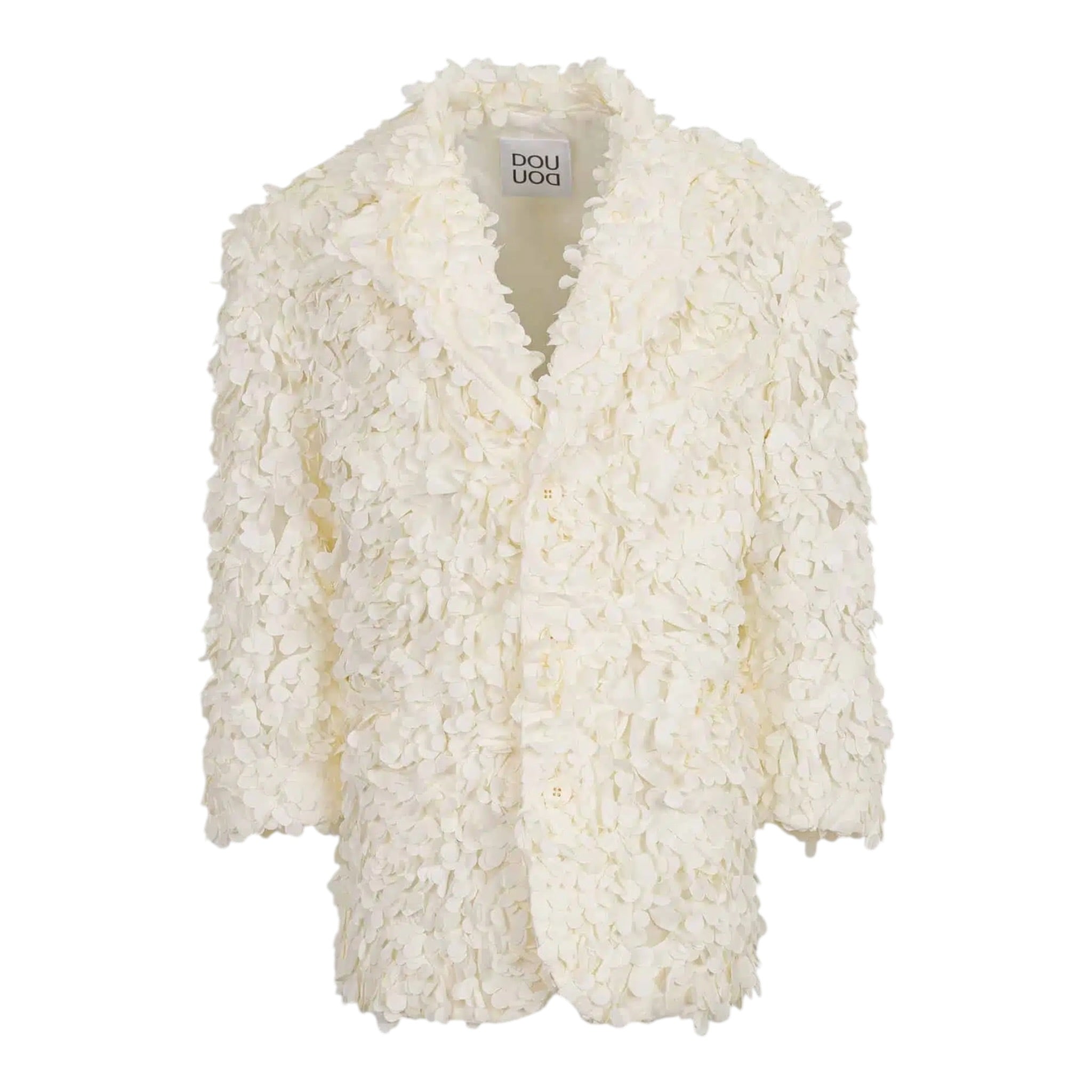 Dou Dou Giacca Tinta Unita con Applicazioni per Bambina DW2A34X PANNA DOU DOU 