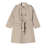 Dou Dou Trench Tinta Unita Doppiopetto per Bambina DW2P40 BEIGE DOU DOU 