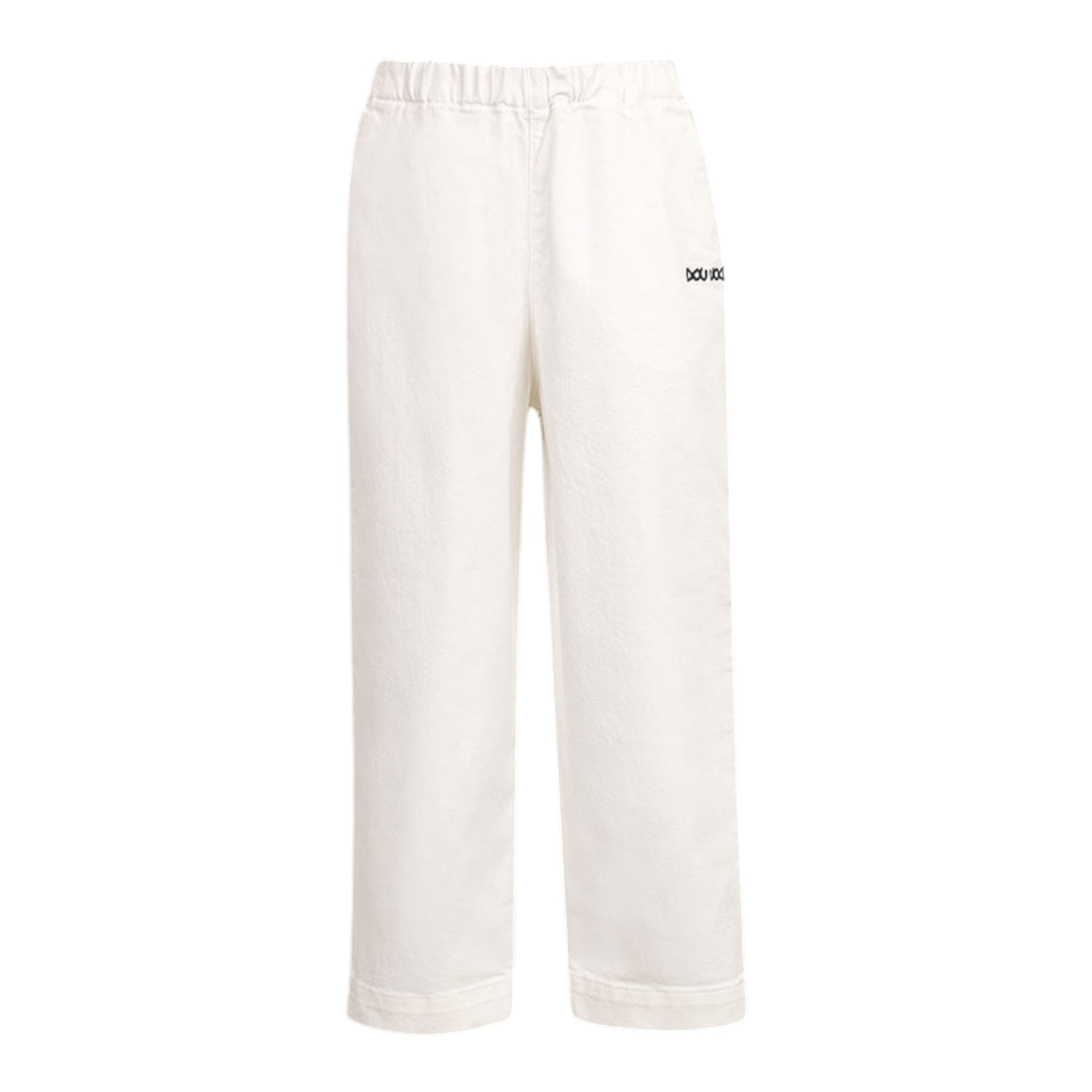 Dou Dou Pantalone Tinta Unita con Logo per Bambina DW6P71X PANNA DOU DOU 