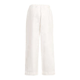 Dou Dou Pantalone Tinta Unita con Logo per Bambina DW6P71X PANNA DOU DOU 