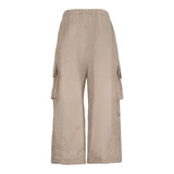 Dou Dou Pantalone Modello Cargo Tinta Unita con Tasconi per Bambina DW6P90X FANGO DOU DOU 
