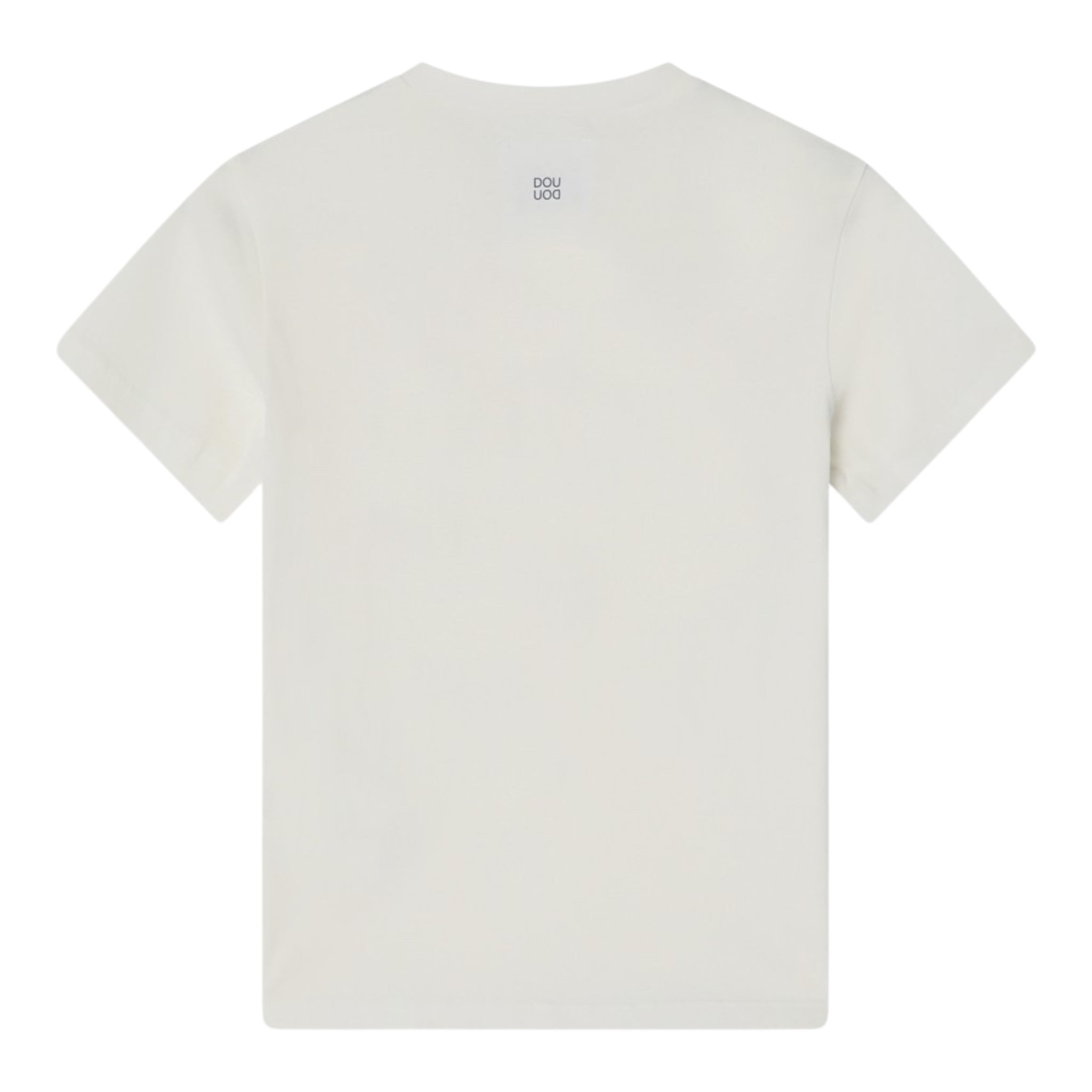 Dou Dou T-Shirt Girocollo Tinta Unita con Stampa per Bambina DW8P81 BIANCO DOU DOU 