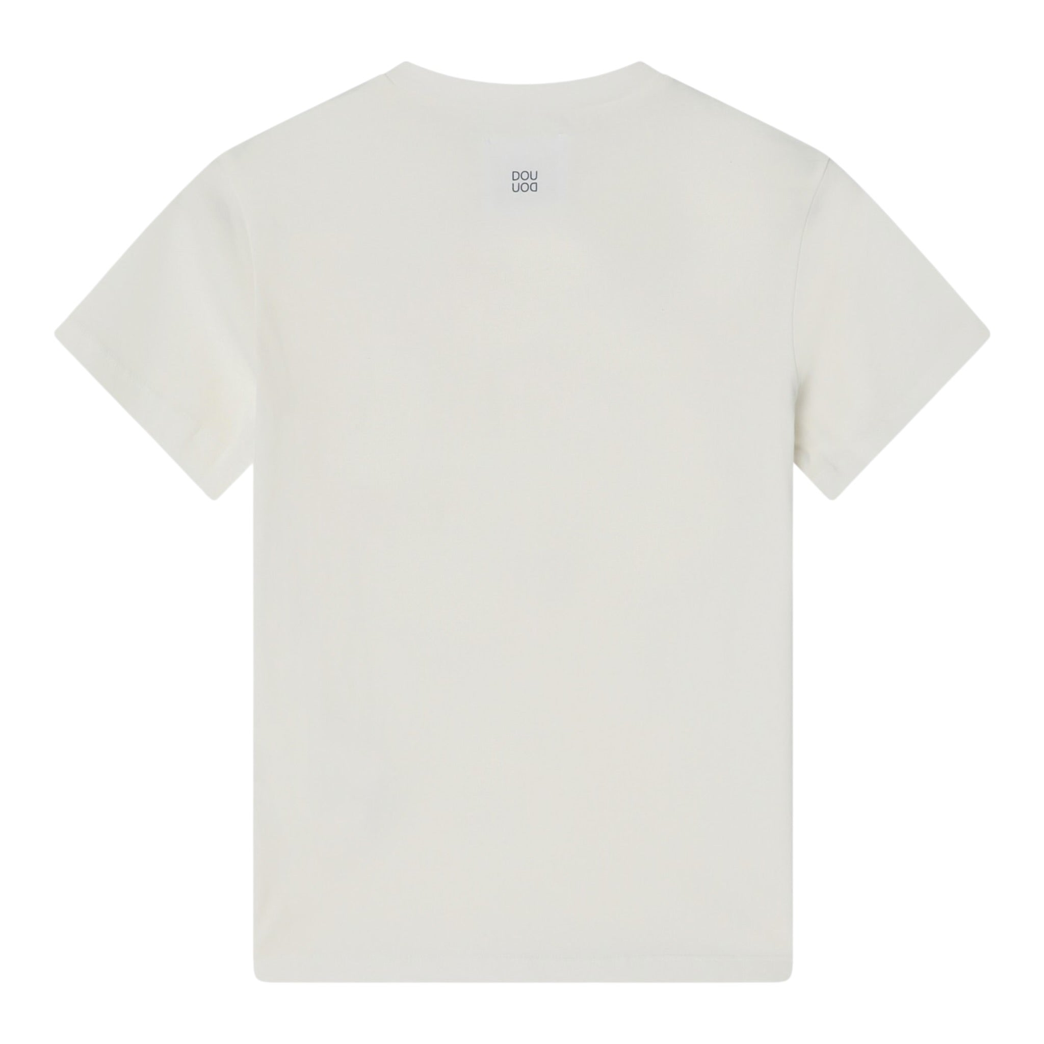 Dou Dou T-Shirt Girocollo Tinta Unita con Stampa per Bambina DW8P81X BIANCO DOU DOU 