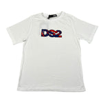 Dropseason2 T-Shirt Girocollo Tinta Unita con Stampa per Bambino SS25KB209 BIANCO DROPSEASON2 