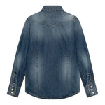 Dsquared2 Camicia Manica Lunga In Denim Tinta Unita per Bambino DQ02DG AZZURRO DSQUARED2 