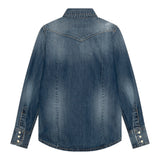 Dsquared2 Camicia Manica Lunga In Denim Tinta Unita per Bambino DQ02DG AZZURRO DSQUARED2 