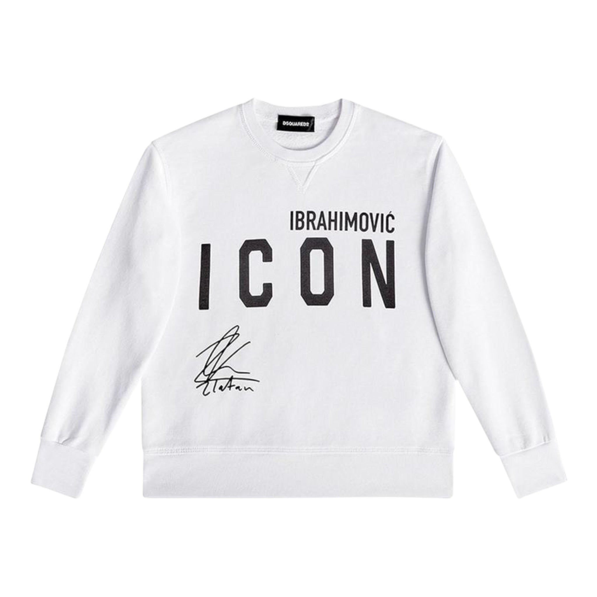 Dsquared2 Felpa Chiusa Girocollo tinta unita con Stampa Bianco per Bambino DQ0346 BIANCO DSQUARED2 