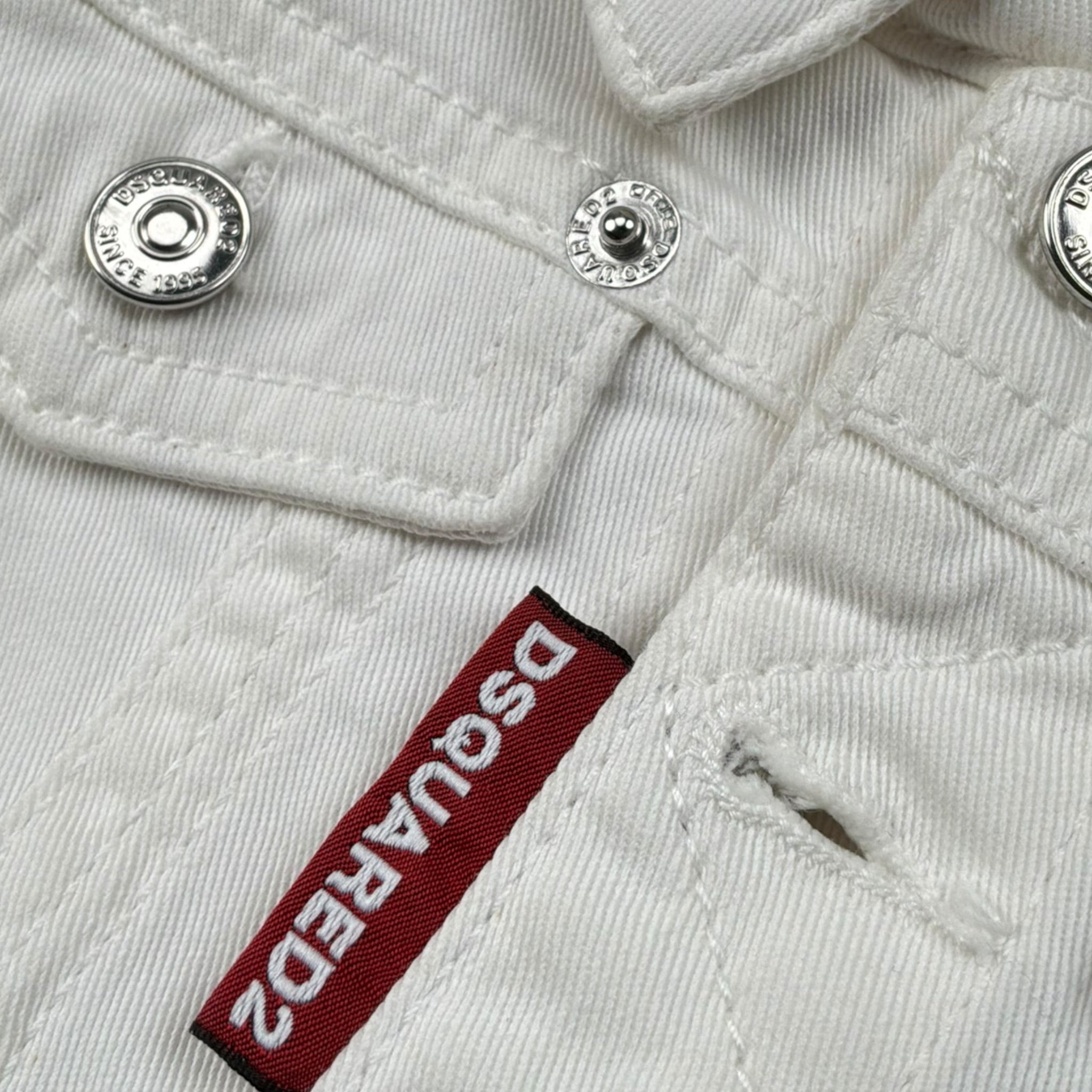Dsquared2 Giubbino Tinta Unita In Denim per Neonato DQ041G BIANCO DSQUARED2 
