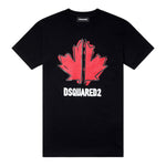 Dsquared2 T-Shirt Girocollo Tinta Unita con Stampa per Bambino DQ0702 NERO DSQUARED2 